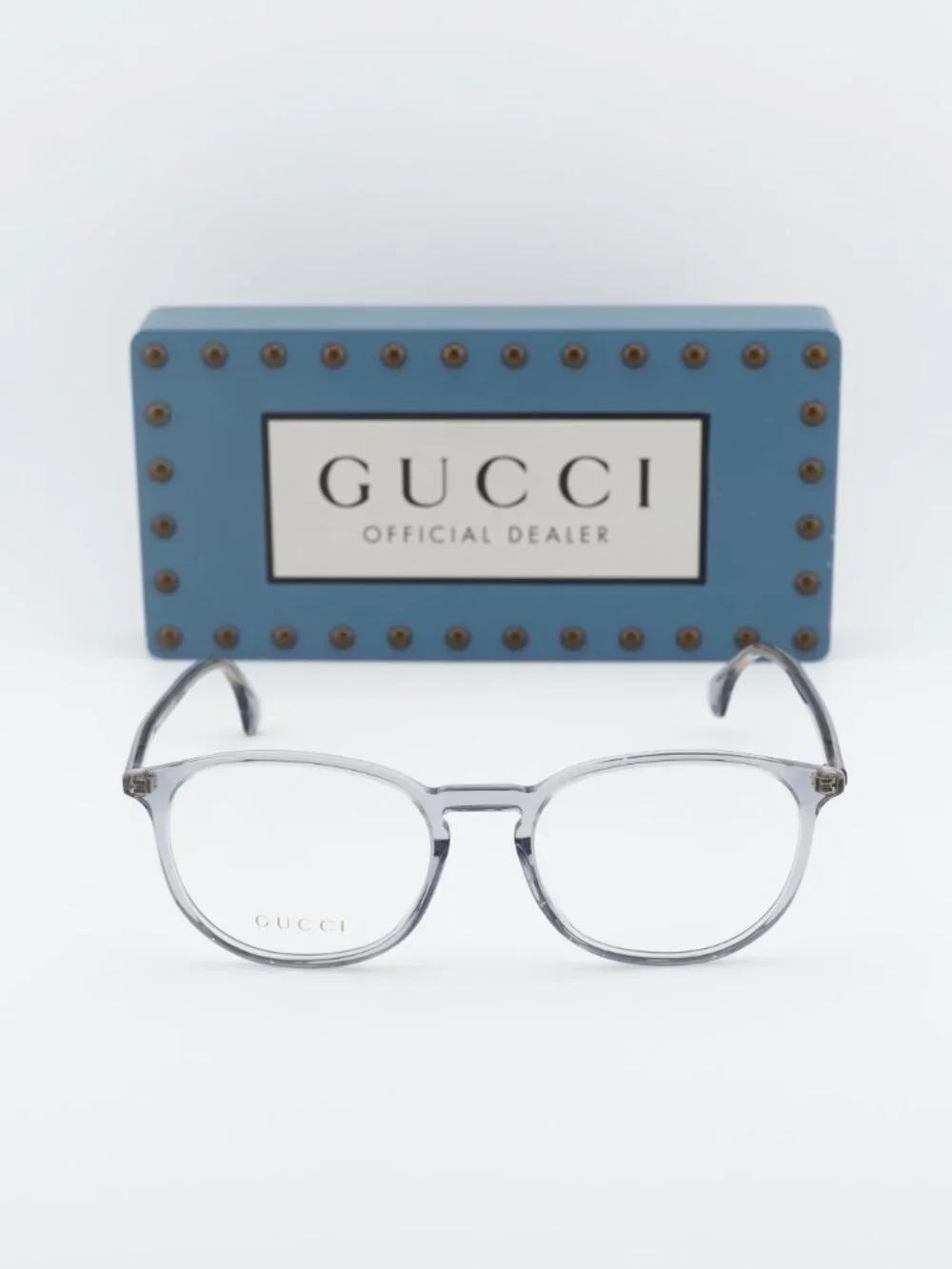 Gucci GG0551O 017 Square Eyeglasses 55mm - Shiny Blue